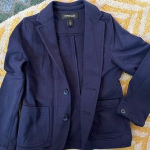Nordstrom boys size 5 navy blue stretch cotton blazer. Like new